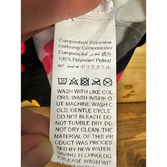 Joress Curve Shein Women's Size 1X Floral Print Colorblock Short Sleeve Button U - Picture 8 of 10